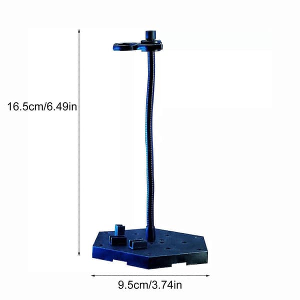 Justerbart dynamisk stativ til 1/12 skala actionfigur dukke display holder dukkeholder til samlerfigurer sort