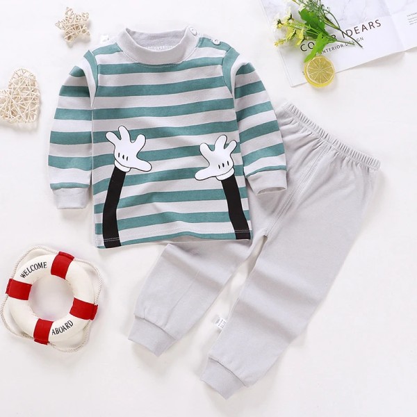 Pure Cotton Barn Set baby Pojkar Flickor Nattkläder Söta tecknade hemkläder Barnkläder set 2 6M