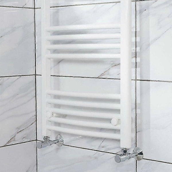 Erstatningsbraketter for radiator, Håndkletørker, Hvit veggmontering, Justerbar avstand, Egnet for rette eller buede baderomsradiatorer Walkbee
