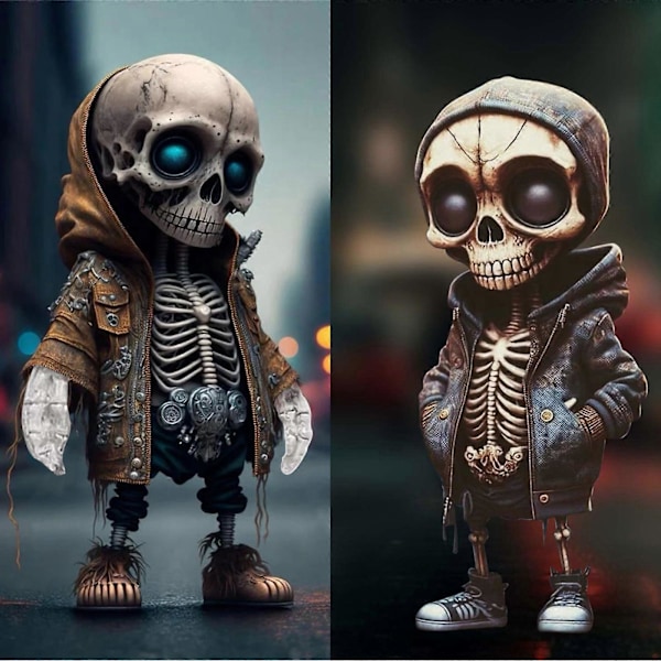 Halloween Kule Skjelettfigurer, Skjelettdokke Resin Håndverk Ornament For Skrivebord, 100% Ny