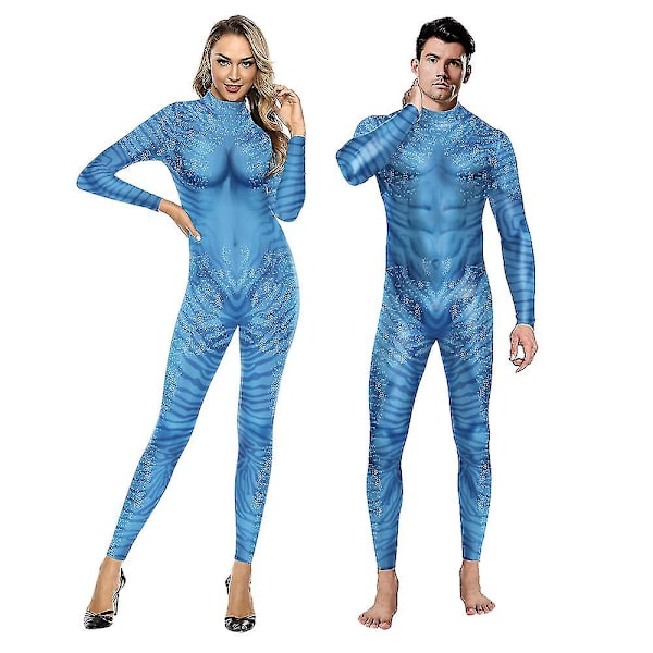 Snabb leverans Film Avatar The Way Of Water Alien Cosplay 3d Jumpsuit Kvinnor Män Avatar Cosplay Kostym Halloween Zenti Party Bodysuit B142 254 XL