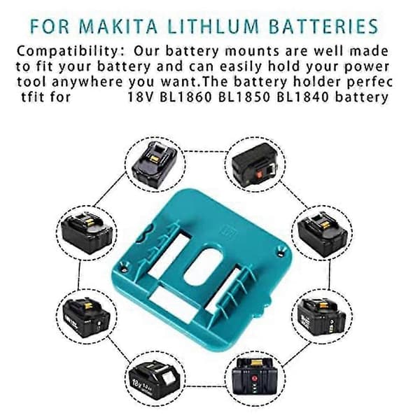 5 Pak Batteriholder Batterimontering Til 18v Batteridock Holder Passer Til Bl1860 Bl1850 Bl1840 Bl1830