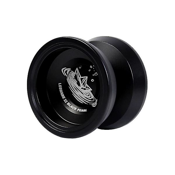 Svarar inte Yoyo Professionell Metal Yoyo Legering Yo Yo Ball Present för barn Pojke med handske och 5 strängar Black