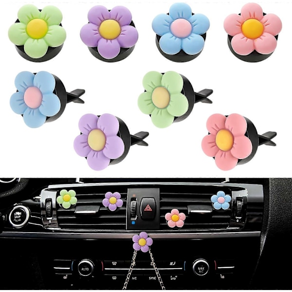 (Pinkki+Sininen+Violetti+Vihreä) 8 kpl Daisy Auton Ilmanraikastin Autotarvikkeet Auton Koriste Tarvikkeet Naisille Auton Sisustus