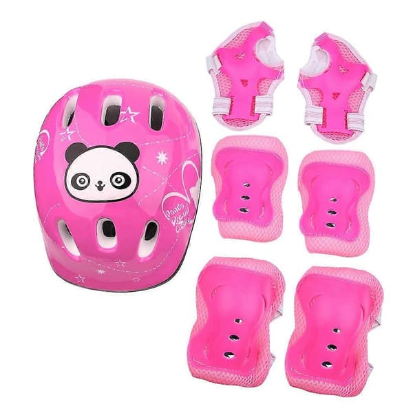 7 st/set Sport Skyddande Skydd Utrustning Set För Skateboard (rosa)