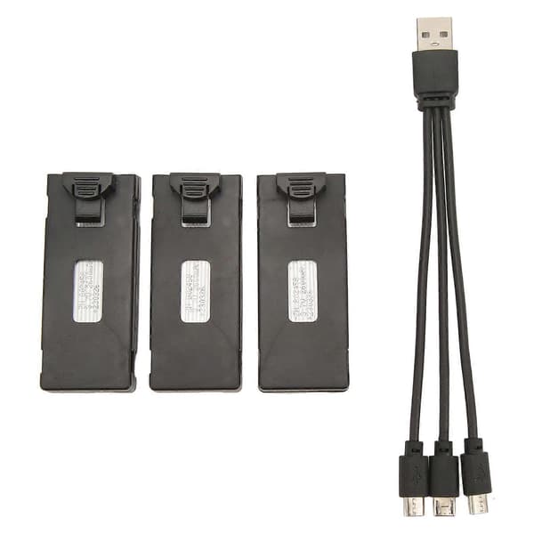 3 stk. RC Fly Lithium Batteri Sæt Let Opladningskabel Sæt til E88 E88Pro LS E525 E525Pro 3.7v 2600mah