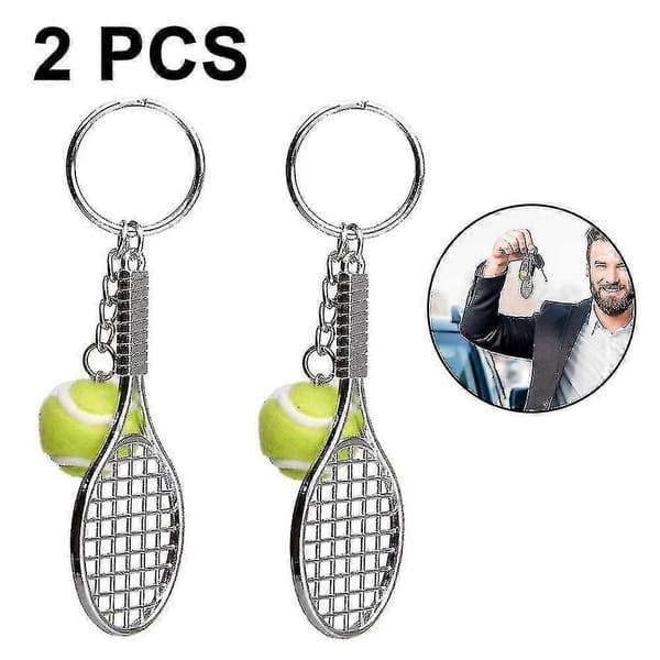 2 stk. Tennisracket Nøkkelring