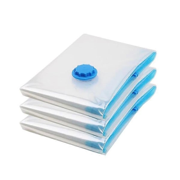 3 stk Vakuum Oppbevaringspose Hjemmeorganisator Gjennomsiktig Klesorganisator Forseglet Komprimert Reise Sparer Plass Poser Pakke 40x60CM