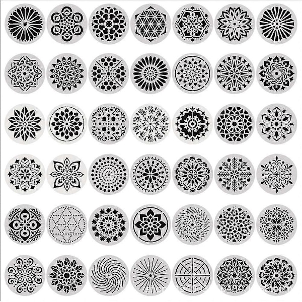 42-osainen Mandala-kukkakoristeiden sapluunasetti, kukkakoristeiden sapluunat Mandala-maalaustyökalut taideprojekteihin seiniin