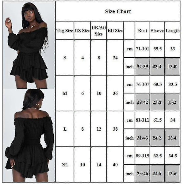 Dame Off Shoulder Langærmet Romper Shorts Flæse Jumpsuit Playsuit