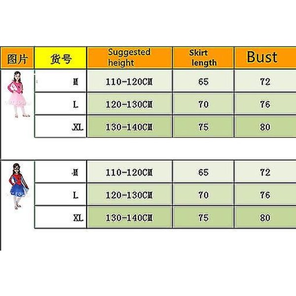 Flickor Spider Girl Costume Dress Up Superhjälte Spider Man Fancy Dress Långärmad-rosa eller röd Blue XL