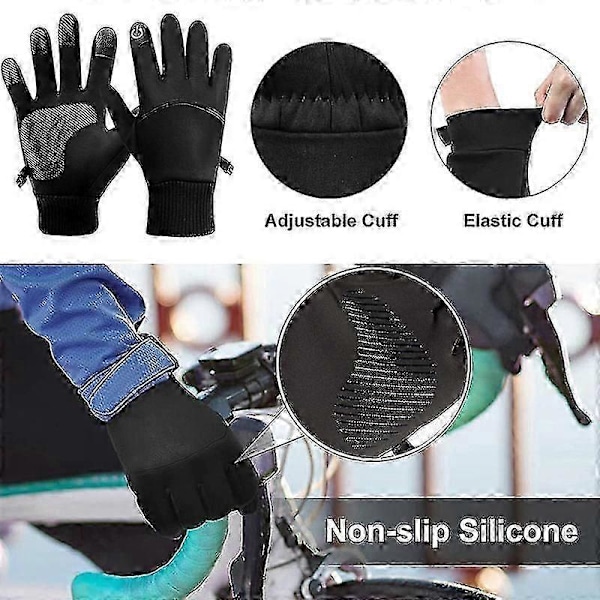 GloveWinter Värmande Handskar Unisex Full Finger Halkfria Pekskärmshandskar för Cykling Skidåkning Löpning