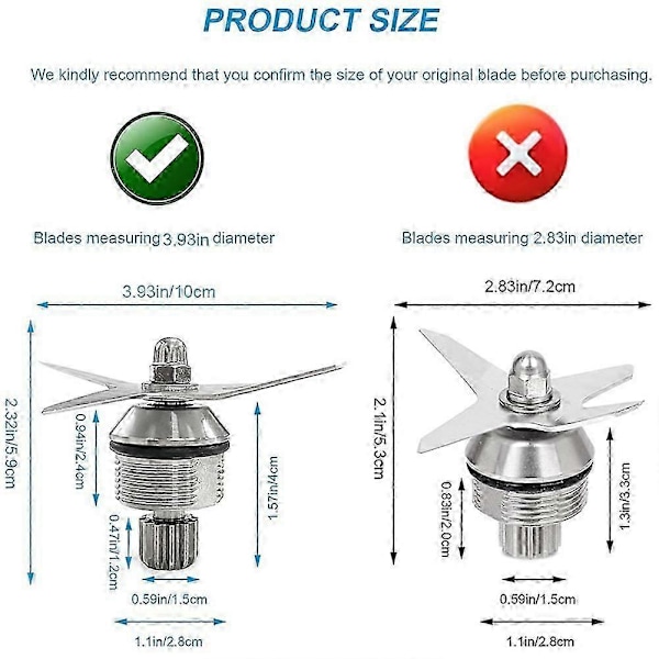 Blenderblad Ersättning Kompatibel med VitaMix 105733 A2300 A2500 A3300 A3500 Pro750 7500 5300 Blend