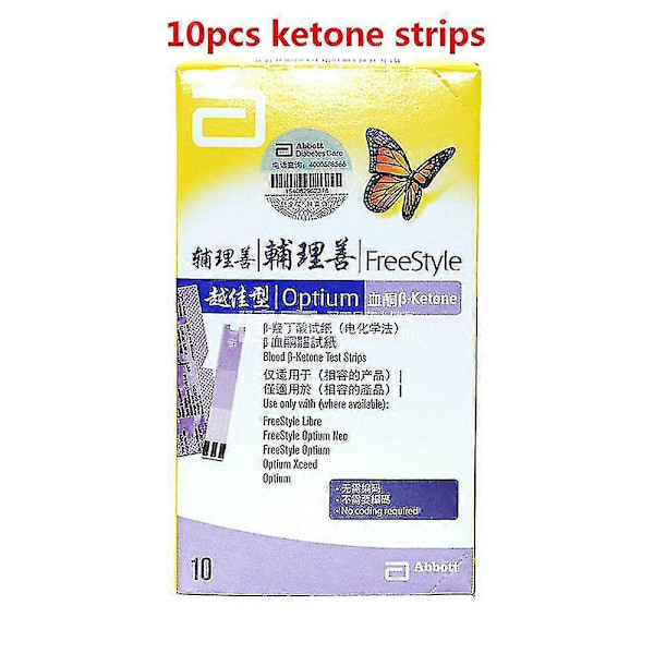 Abbott Freestyle Ketone Måler Glukosemaskine Diabetisk Blodsukker Diabetes Glukometer Teststrimler 100 Lancetter Ketone Måler-jie