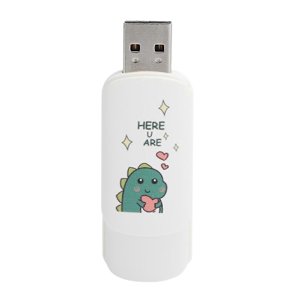 U-levy, liukukannellinen, sarjakuvakuvioinen, kannettava USB-muistitikku, tiedontallennus, pieni dinosaurus sydämellä, 32 Gt