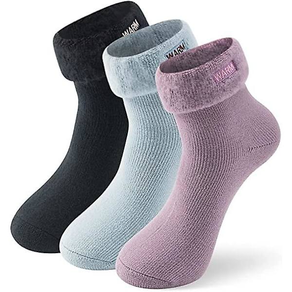 Varma thermal för kvinnor - Tjocka varma isolerade strumpor - Varma vinterstrumpor för kallt väder