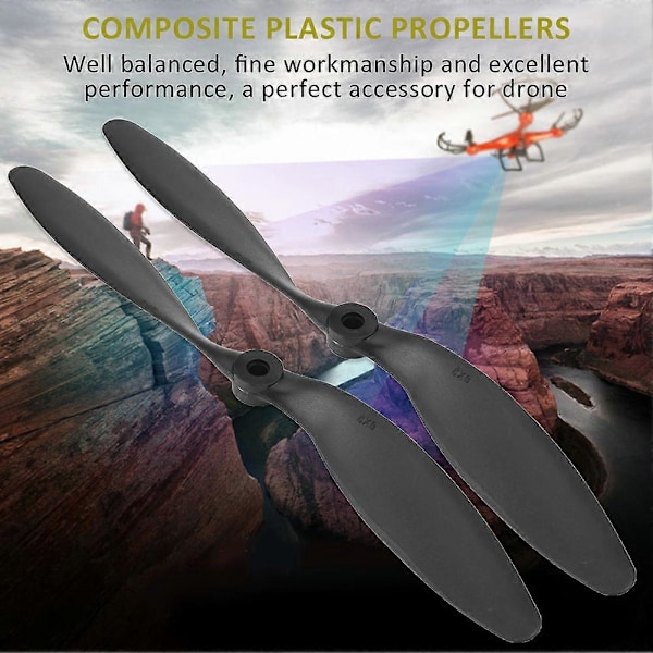 10 st/set 8060 Propellerblad Tillbehör för RC Flygplan Quadcopter Svart
