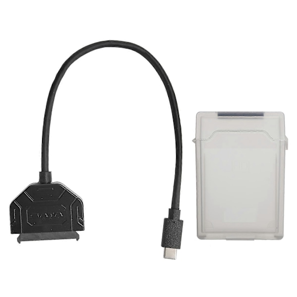 TypeC SATA Adapter 2.5in USB 3.0 10G SSD HDD Hårddisk Kabel Skyddsbox (Grå)