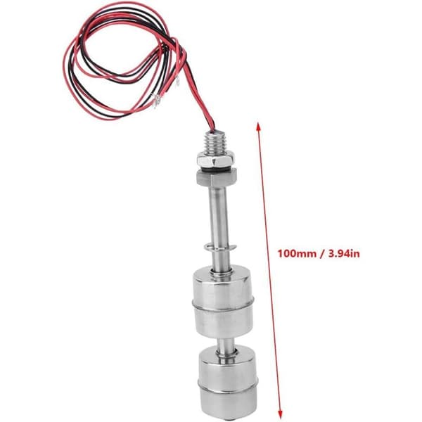Dobbeltkugle Niveausensor. Flydekontakt Vandstandssensor. Rustfrit Stål Flydekontakt Vandstandskontroller (100mm)