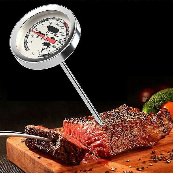 Termometer i rustfritt stål BBQ Røykeovn BBQ Termometer Verktøy 100 til 700 grader Fahrenheit