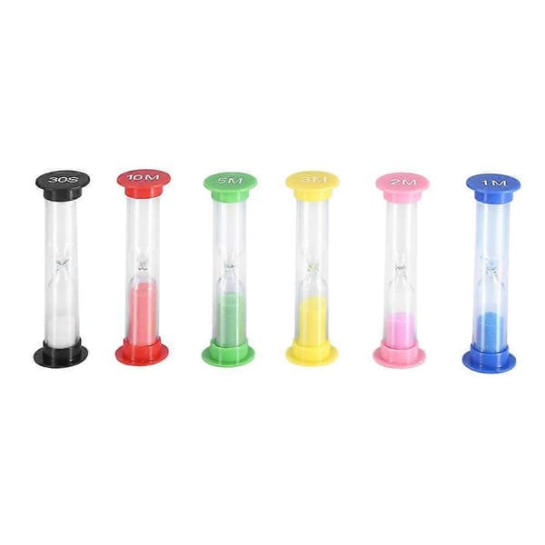 6 st/set Sandglas Timer Timglas för Matlagning Bakning Spel Träning Dekoration