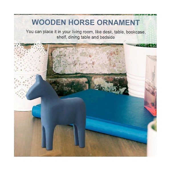 Liten Trähäst Ornament Retro Heminredning Djur för Skrivbord Hästfigur Mini Gungande Häst Ab