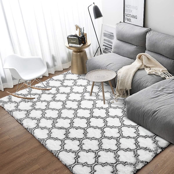 Tflycq Geometric Sovrumsmattor - 5 X 8 fot Shaggy Area Matta Mordern Inomhus För Vardagsrum Flickor Pojkar Barnrum Sovsal Barnrum Hemma Semesterinredning Golv