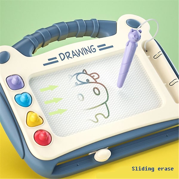 Barn magnetisk ritbräda färgglada raderbara doodle tavla målning pedagogiska leksaker gåvor Blue