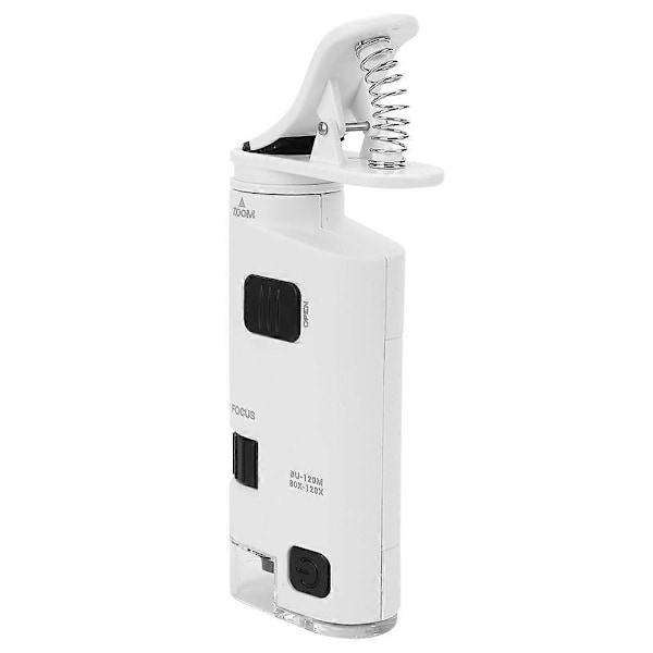 80-120X Justerbar Zoom LED Mobiltelefon Mikroskop Mini Smartphone Linse Forstørrelsesglas Klemme
