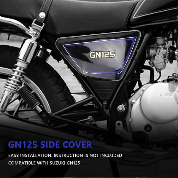 Sort Motorcykel Batteri Side Cover Side Covers Paneler kompatible med GN125 GN 125