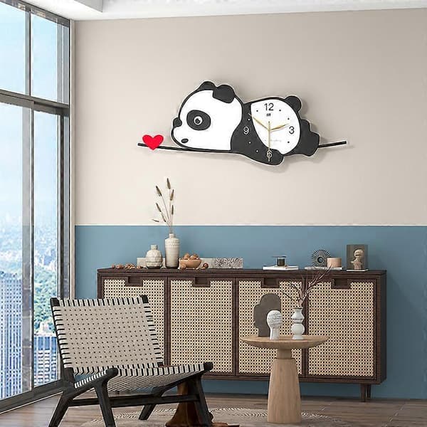 Panda Väggklocka Heminredning Klocka 80x32cm