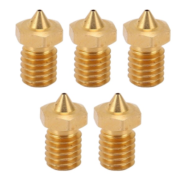 5st CHT V6 3D-skrivarmunstycke 3 Håls Högflödes Skrivarextruder Mässingsmunstycken för 1,75mm PLA ABS TPU PA Material 0,6mm
