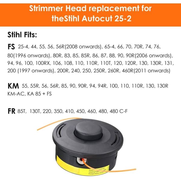 Trimmerhode for Stihl Auto Cut 25-2, Klippehode passer til Stihl FS og KM Series Ryddesager