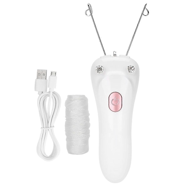 Elektrisk trådepilator hårfjerner USB-lading bomullstrådepilator (Host bomullstråd USB-kabel) (Rosa)