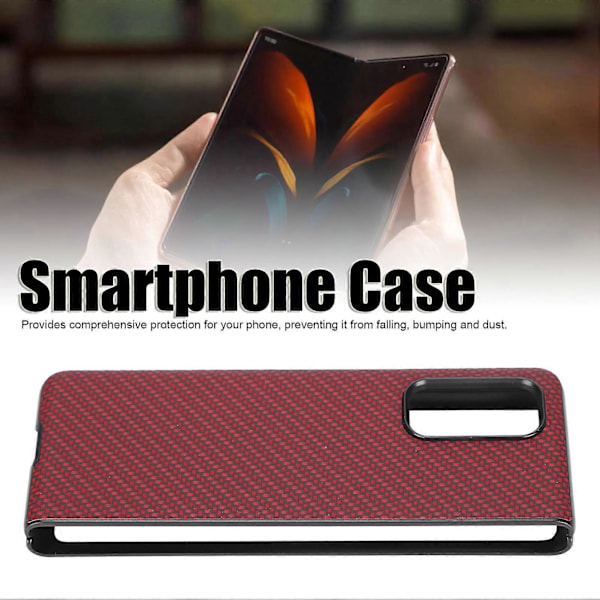 Kolfibertexturerat Telefonfodral för Xiaomi MIX FOLD ABS Smartphone Skyddsfodral Röd