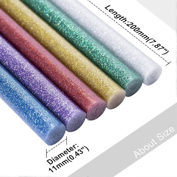Liimapuikot 11 x 200mm Bling Värikkäät Kuumasulateliimapuikot 20 KPL Sekalaisia Hiusten Värejä DIY Kuumaliimapistoolin Koristeluaskarteluihin