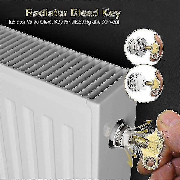 Radiator VVS Aftapningsnøgle Massiv Messing Til Udluftning Af Luftventil