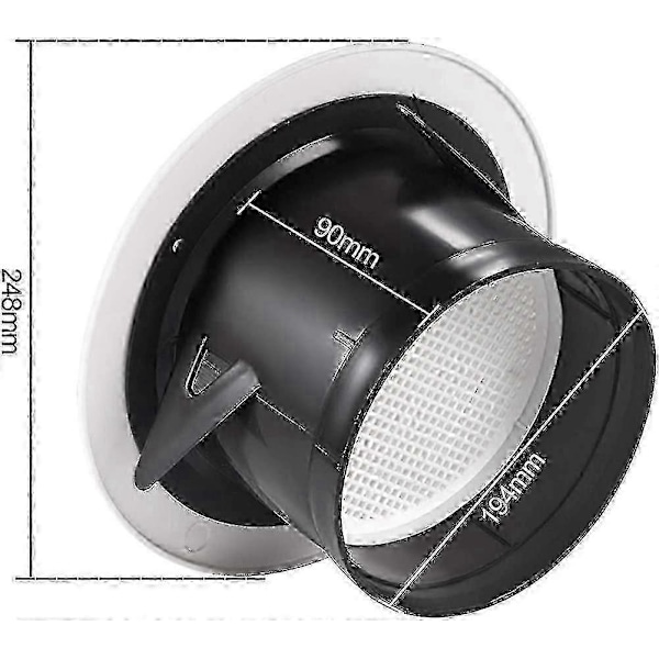 200mm Ilmanvaihtoventtiili Suojaritilällä - Abs (200mm)-lian