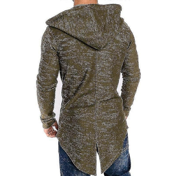 Herr Hooded Hoodie Zip Up Sweatshirt Ytterkläder Lång Jacka Kofta Kappa