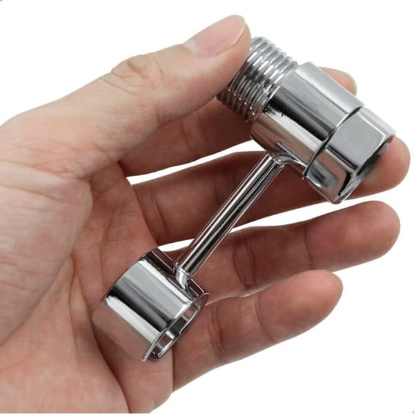 20 mm dusjhodeholder – 360° justerbar universalkobling – Forkrommet messing – Borefri installasjon