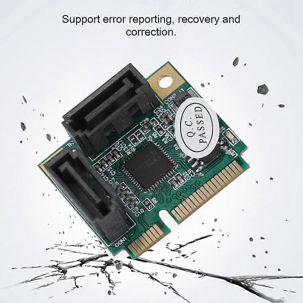 Mini 2 port PCI-e PCI til SATA 3.0 6Gbps Konverter Harddisk Utvidelseskort for Windows