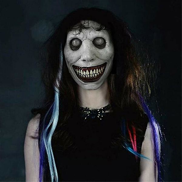 Led Halloween Skräckmask Cosplay Skrämmande Smiley Face Demon Mask Skrämmande White Without LED