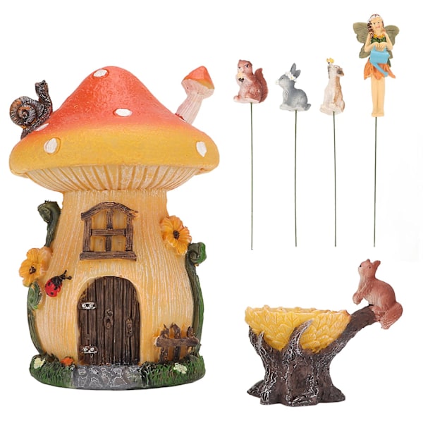 6 st Féfigurer Handmålade Resin Material Attraktiva Dekorativa Bedårande Livfulla Mini Fé Trädgårdstillbehör för Dekoration