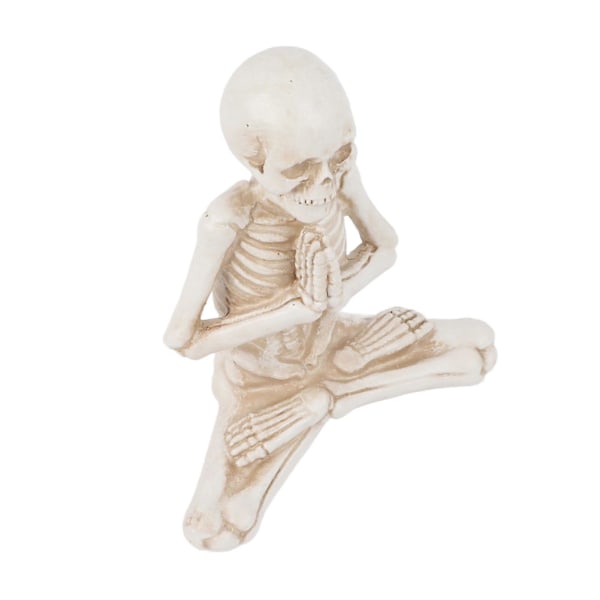 Skelettfigurer Utsökt Snidade Färgfasta Livsliknande Halloween Skelettdekorationer Läskig Atmosfär Rekvisita för Spökhus Meditation