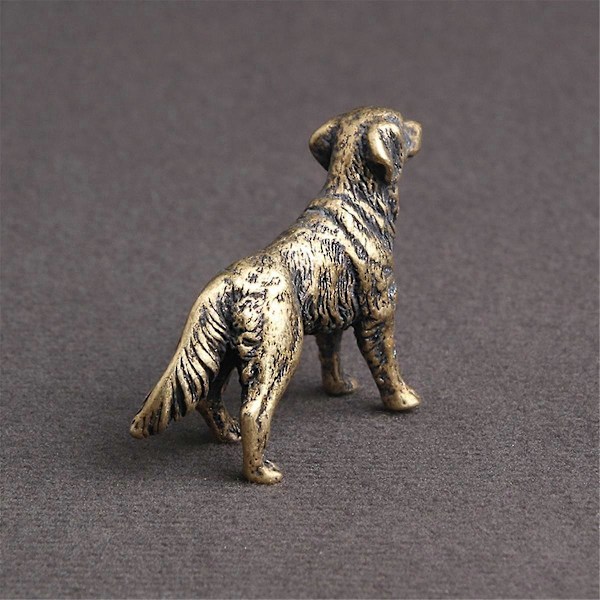 Messing Schäferhund Skrivebords Ornamenter Metallstatue Dekorasjon Te Kjæledyr Hånd