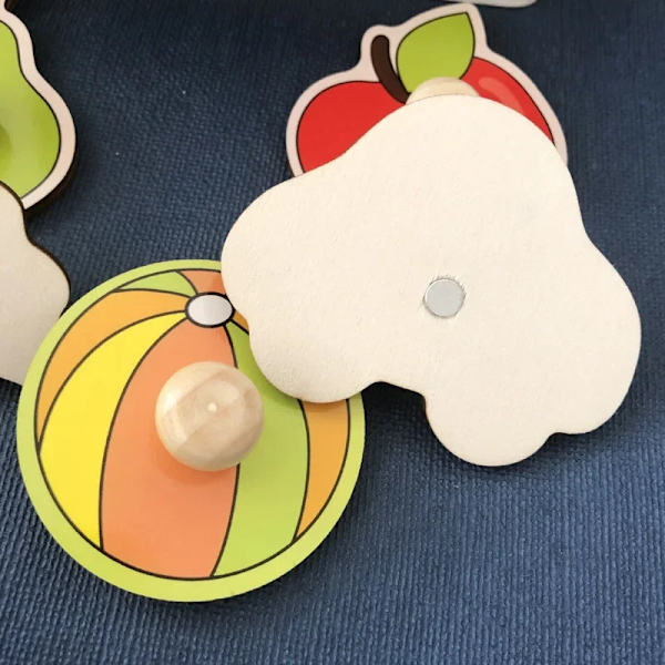 3D-pussel Träleksaker Handskrapbräda för barn för 1 2 3 år Baby Montessori tidig utbildning Frukt Kognitiv pusselleksak 1
