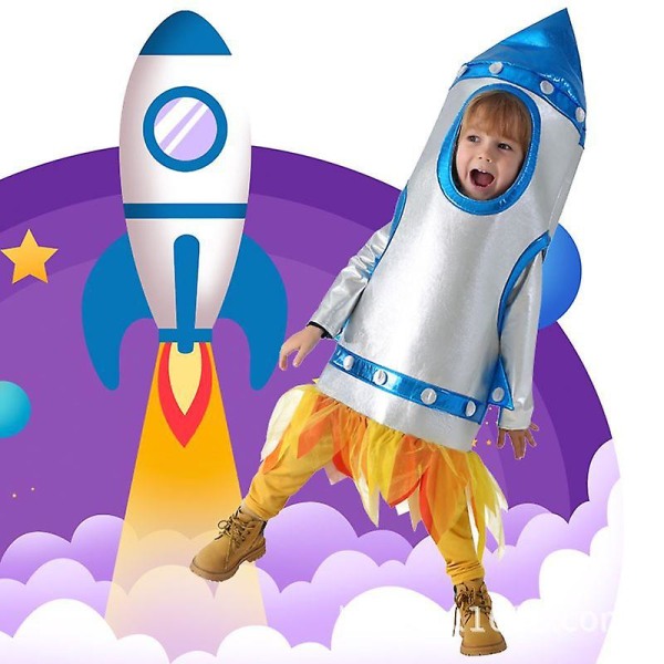 Tecknad Roket Cosplay för barn Pojkar Halloween kostymer Purim Carnival Performance Rollspel Party Rocket Barnföreställning Roket Coat S