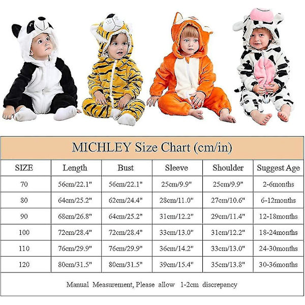 Unisex baby Vinter Höst Flanell Huva Romper Cosplay Jumpsuit Hög kvalitet Cow 2 5 Months