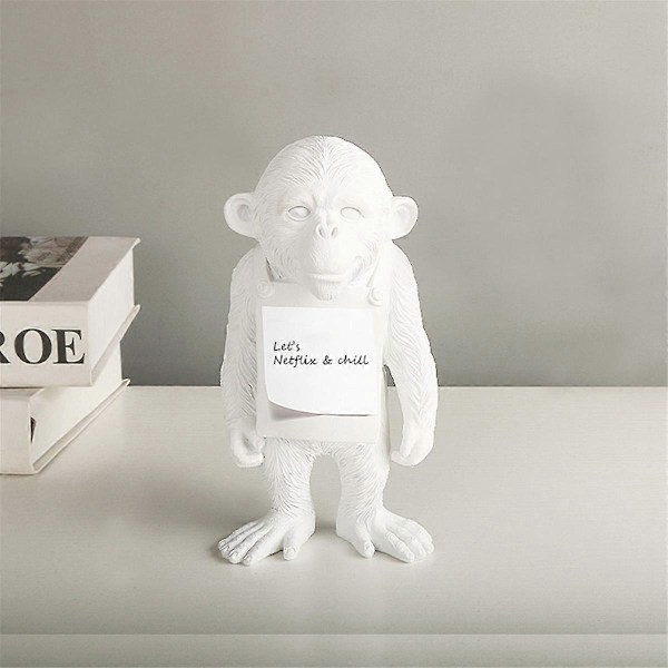Dyrekunst Skulptur Skrivebordsstatue Sticky Note Memo Board Skrivebord Kontordekorasjon Svart