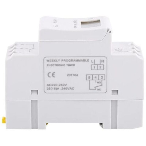 LCD digital timer. AC 220V DIN-skenmonterad timer. 16 kopplingsgrupper. LCD veckoprogrammerbar tidsbrytare. Timerrelä.
